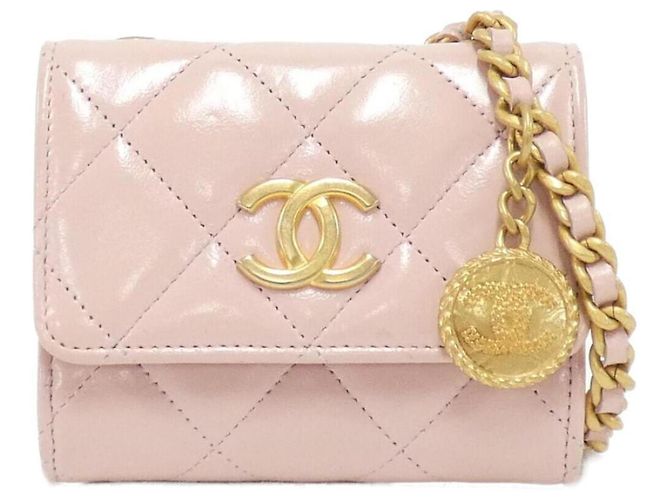 Wallet On Chain Cartera Chanel Con Cadena Rosa