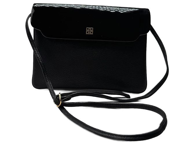 Sac en cuir verni Givenchy 4G vintage noir