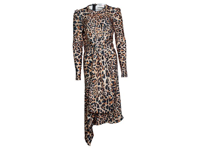 Abito midi leopardato Paco Rabanne x H&M Marrone Nero