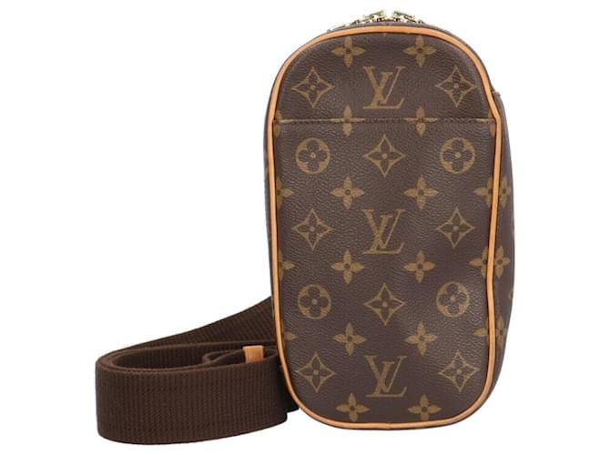 Louis Vuitton Pochette gange Brown Cloth  ref.2091480