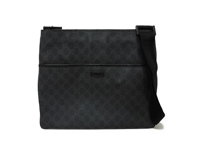 Gucci Medium GG Supreme Messenger Bag Black Leather  ref.2091653