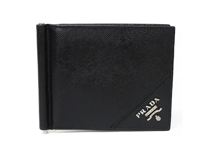 Prada Saffiano Leather Money Clip Black  ref.2091660