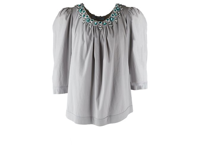 Top adornado con cuentas Blumarine - años 10 Gris