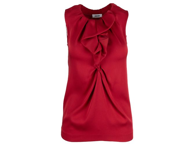 Moschino Rüschenausschnitt-Top - 2000er Rot