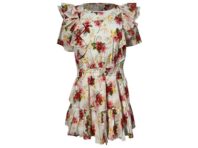 Abito Mini Stampato Floreale Natasha Loveshackfancy in Cotone Multicolore