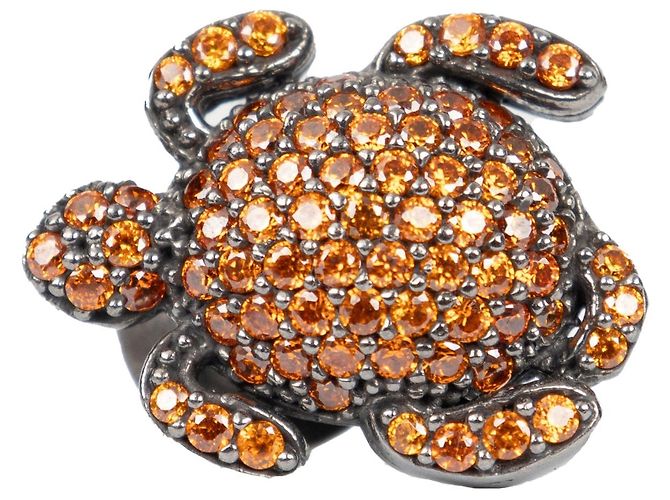 Autre Marque Broche Mini Turte de Begüm Khan - '10s Laranja