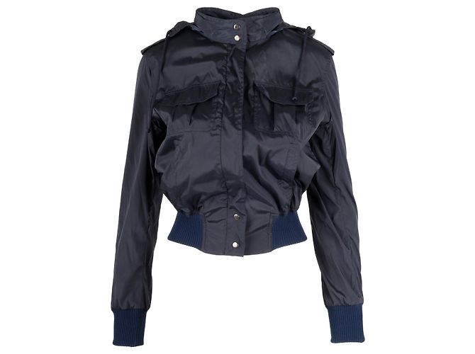 Moschino Cheap and Chic Fitted Windbreaker Jacket - '10s Blue Navy blue