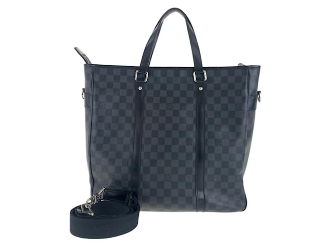 Louis Vuitton Damier Graphite Tadao Business Bag Black Leather Plastic  ref.2092287
