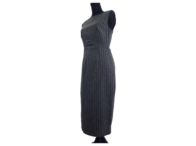 Gestreiftes Kleid Moschino Jeans 1980er Grau
