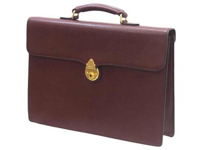 Burberry Wine Leather Briefcase Dark red  ref.2093490