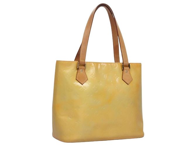 LOUIS VUITTON Monogram Vernis Houston Bolsa de Mão Cinza M91053 LV Auth ep7454