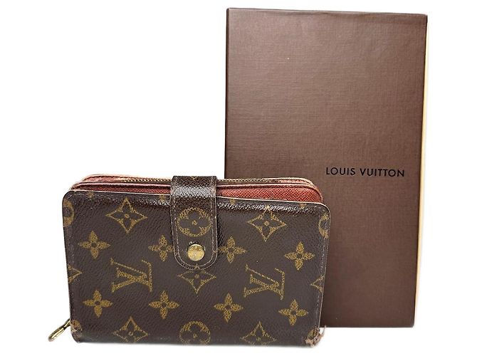 Vintage Louis Vuitton Leather Monogram Wallet Brown