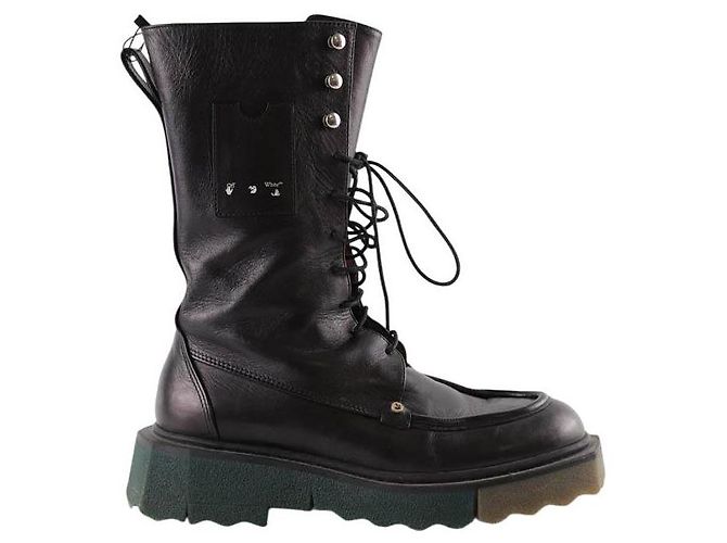 Off White Black leather boots