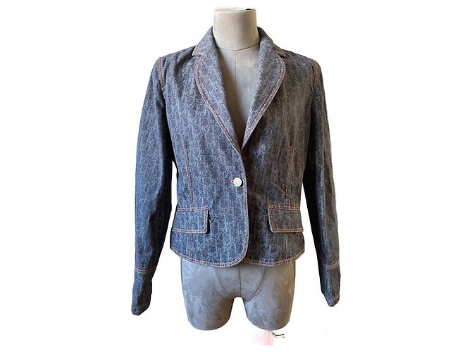 Chaqueta de denim Dior Monograma Logo Azul