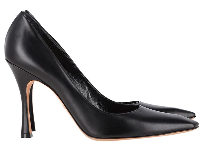 Christian Dior Square-Toe Pumps in Black Leather