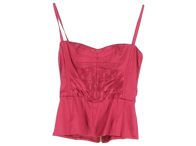Top bustier in seta rosa con zip sul retro di Dolce & Gabbana