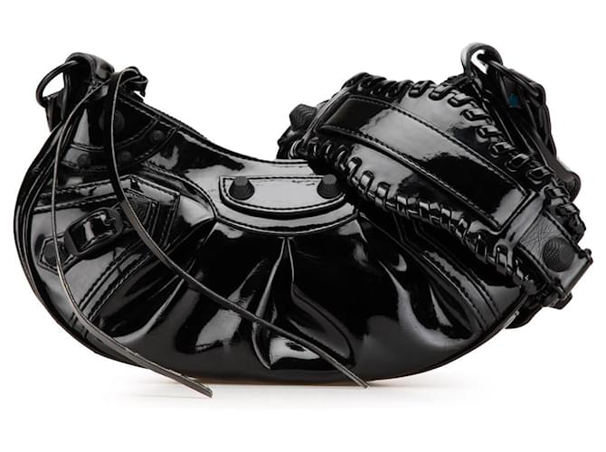 Balenciaga Black Patent Motocross Le Cagole XS Leather Patent leather  ref.2094578