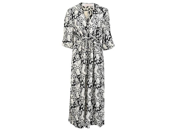Abito midi stampato See by Chloé in viscosa nera Nero