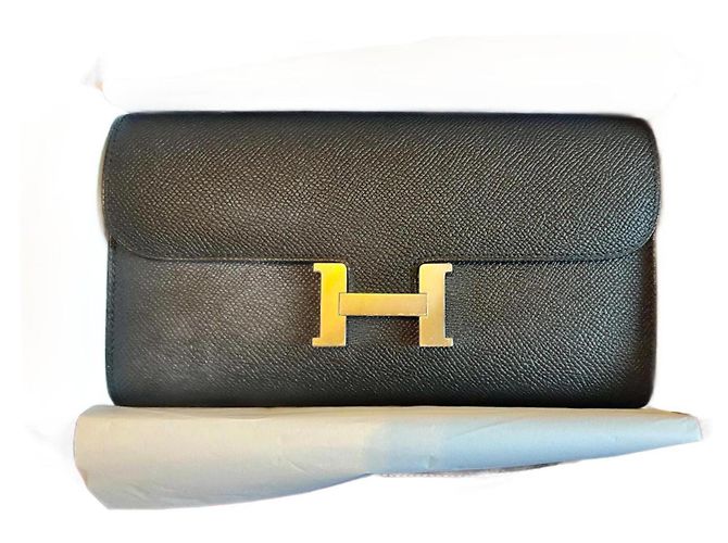 Bolsa de mão Hermès Constance To Go em couro preto