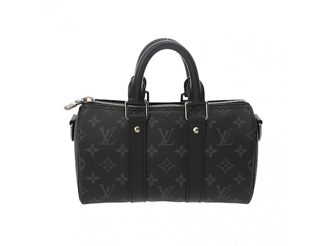 Louis Vuitton Monogram Eclipse Keepall Bandouliere 25 Handbag Brown Black Cloth  ref.2095071