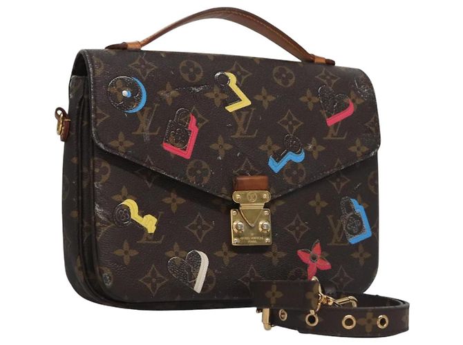 LOUIS VUITTON Monogram Lovelock Pochette Metis Hand Bag 2way M44366 Auth 114916