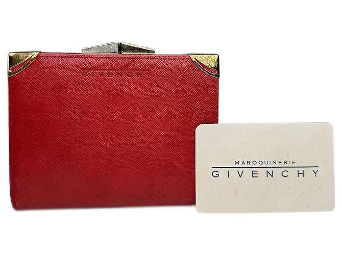 Vintage  Givenchy GV3 leather wallet Red