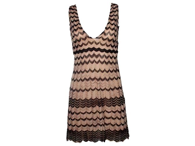 Abito zig zag Missoni in beige e nero