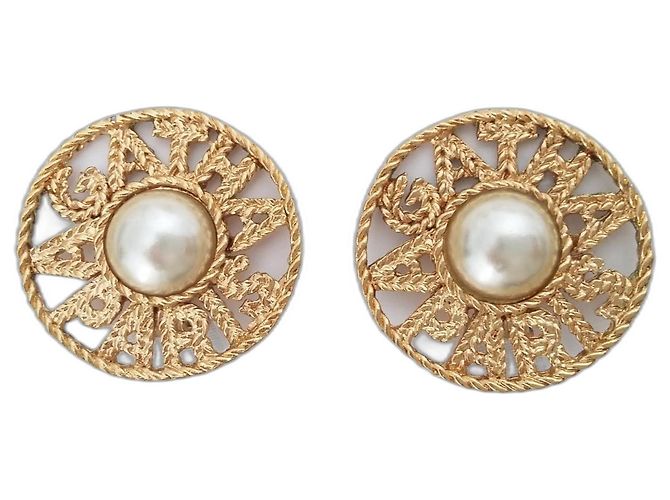 Autre Marque Pendientes con clips - Excelente estado - AGATHA PARIS Blanco Dorado Crudo Blanco roto Gold hardware
