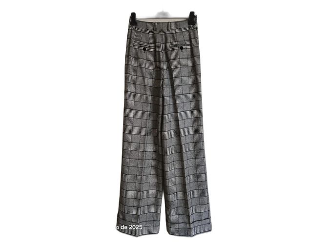 Dolce & Gabbana Calça extra longa com pregas e perna larga Preto Branco
