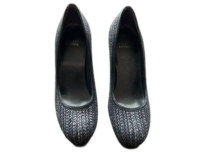 Saltos Stuart Weitzman em couro preto