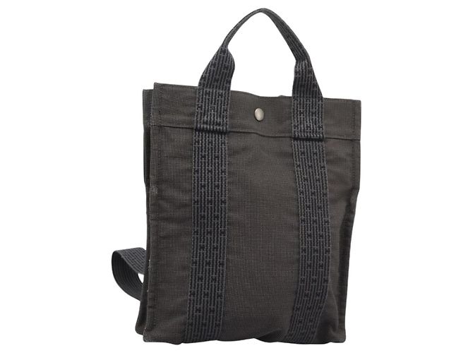 Hermès HERMES Herbag A Dos PM Backpack Canvas Gray Auth BD163 Brown