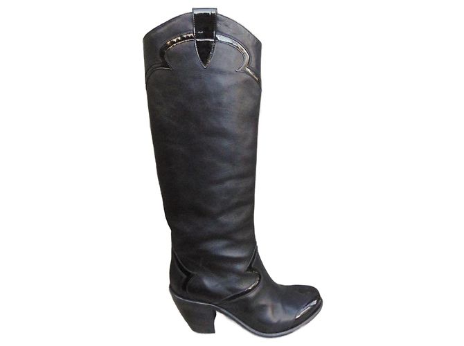 Free Lance Stiefel aus schwarzem Leder