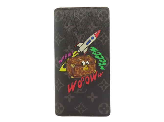 Brazza Louis Vuitton Monogram Eclipse Long Wallet Cloth  ref.2096334