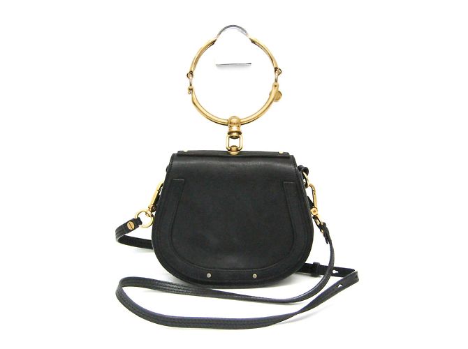 Borsa a spalla in pelle donna Chloé Nile Nero