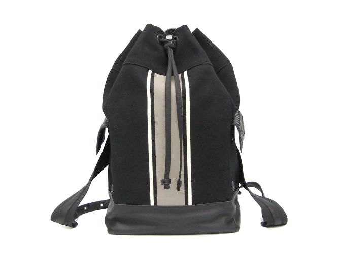 Bottega Veneta Drawstring Bag Stripe Backpack Brown Black White