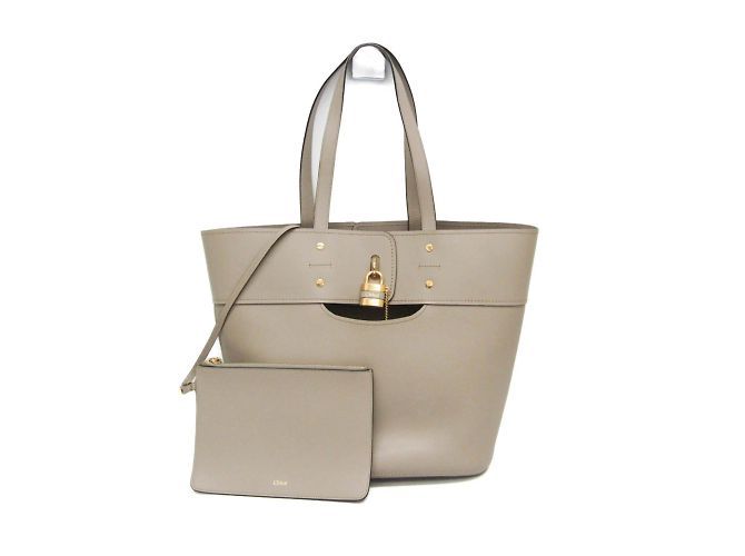 Chloé Mylo Damen Leder Tote Bag Grau