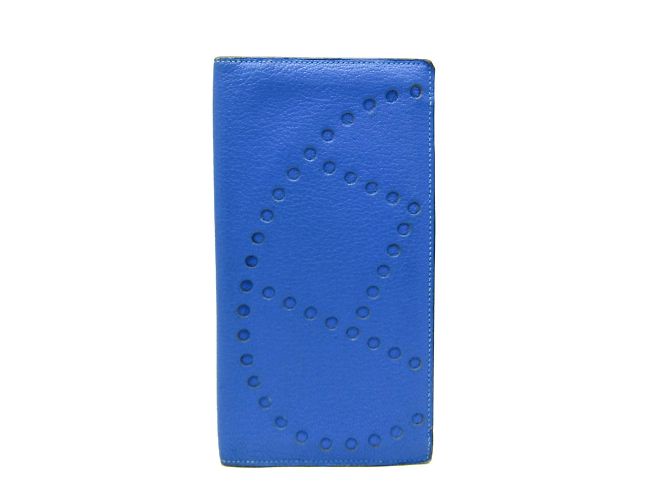 Hermès Hermes Evelyne Fleming Long Bill Wallet Blue