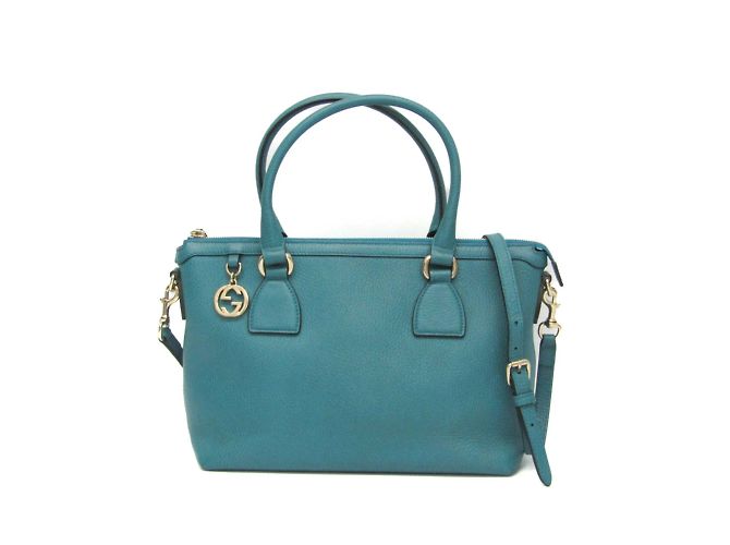 Borsa in pelle da donna Gucci Interlocking G 449659 Blu