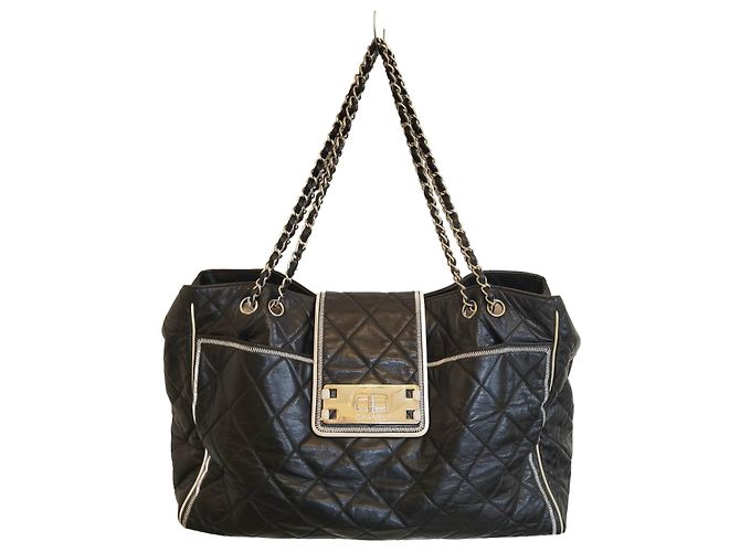 Borsa tote Chanel in pelle nera Nero