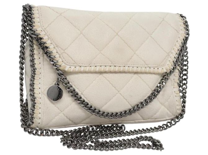 Autre Marque Stella MacCartney Chain Shoulder Bag Suede White Auth BA375