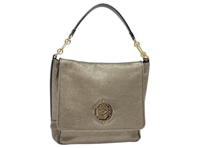 LOEWE Borsa a Spalla Anagram Pelle Oro Auth am7935 D'oro