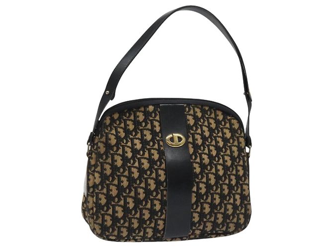 Borsa a Spalla in Tela Trotter Christian Dior Blu Oro Auth BD167 D'oro Blu navy