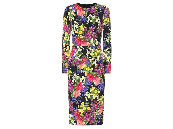 Vestido ajustado con estampado Wild Rose de Dolce & Gabbana Multicolor