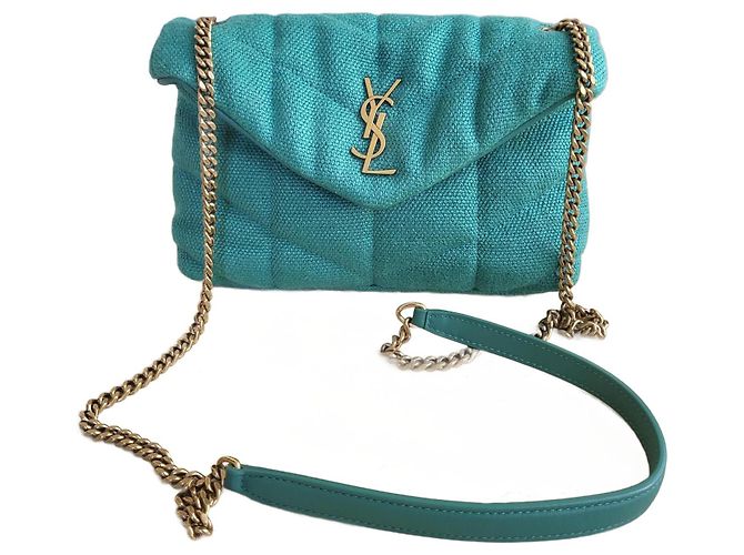 Sac matelassé vert Saint Laurent.