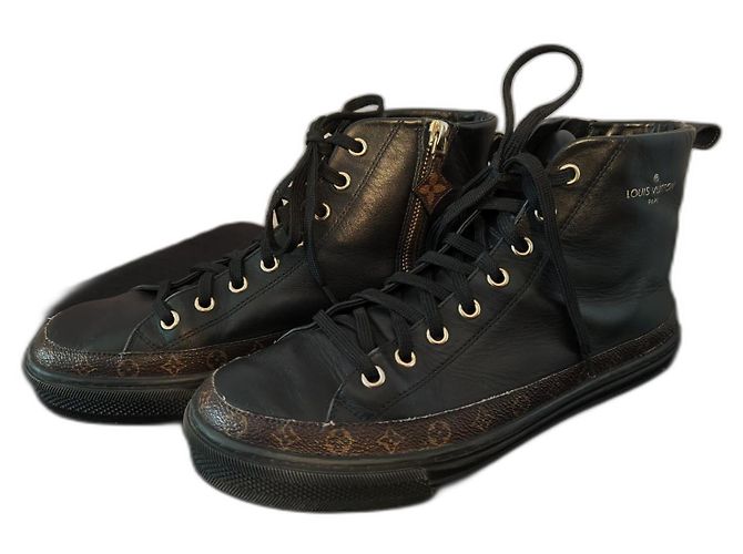 Baskets montantes Louis Vuitton Stellar en cuir noir