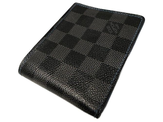 Louis Vuitton Slender Wallet Damier Graphite Blue Leather