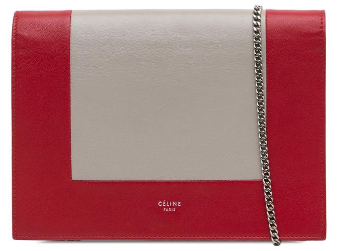Céline Cartera de cadena de cuero rojo Celine Roja
