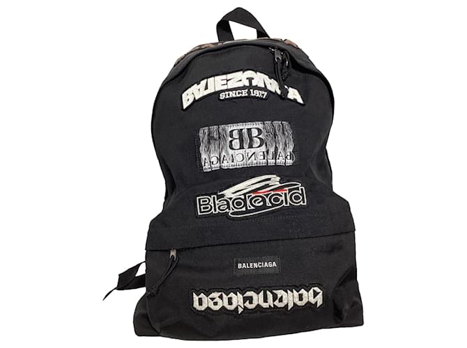  Balenciaga Explorer Backpack with Patches in Black Polyamide Leather  ref.2098738