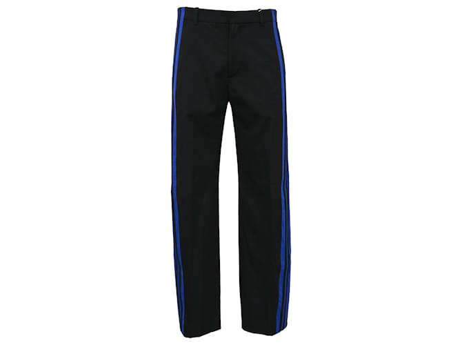 Day Balenciaga Striped Twill Trousers in Black Cotton  ref.2098896