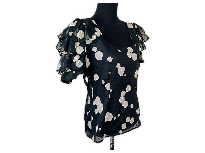 Givenchy Couture vintage blusa con maniche a palloncino Nero